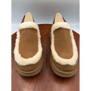 Ugg Esmee Clog Chestnut‎ Suede Shearling Lined Slip On Women 9 1173331 Platform